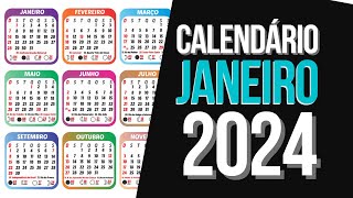 ➥ CALENDÁRIO JANEIRO 2024  DATA MÊS DE JANEIRO 2024 [upl. by Yditsahc923]