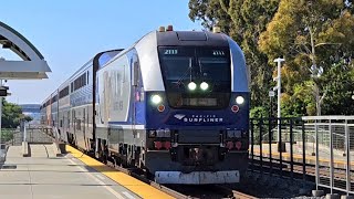 Fast Trains at Tustin Railfanning Tustin  83124 [upl. by Nyladnek]