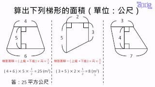 面積  10梯形面積的基本計算題 [upl. by Platt]