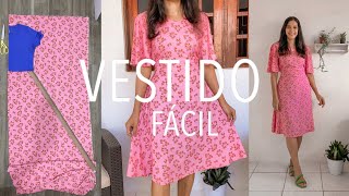 VESTIDO FÁCIL corte e costura  sem modelagem [upl. by Liggett]