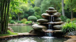 Serene Rock Waterfall Soothing Cascades amp Birds [upl. by Enelyar]