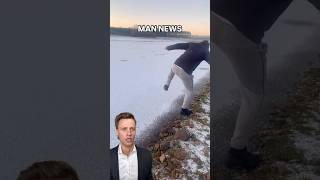 Sound on this Ice Crack is WILD  Man News via owenmullen1tt asmr commentary ice satisfying [upl. by Aynwat119]