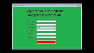 How to create a Registration Sign Up form in VBNet [upl. by Bencion]