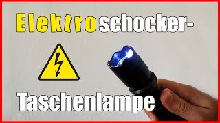 Elektroschocker Taschenlampe  rechtliche Einordnung u Demonstration [upl. by Ateikan]