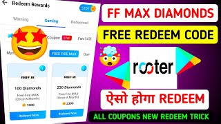 Rooter App Free Fire Max Diamonds Redeem Problem Solve Trick  Rooter App se Diamonds Kaise Le 2025 [upl. by Alegnasor926]