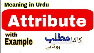 Attribute meaning in UrduHindi  Attribute ka matlab Kya hota hai What is the meaning of Attribute [upl. by Haziza]