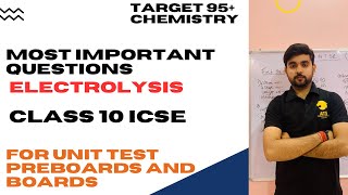 ELECTROLYSIS  20 MOST IMPORTANT QUESTIONS  CLASS 10 ICSE  chemistry [upl. by Nosreme]