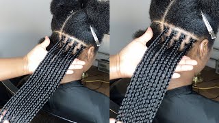 HOW TO DO KNOTLESS BOX BRAIDS ON YOURSELF  Detailed amp Beginner Friendly  My First Time ❤️ [upl. by Aivataj]