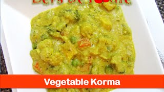 Navratan korma recipevegetable kurmaIndian mix veg curry recipes for lunch dinnerlets be foodie [upl. by Gannes]