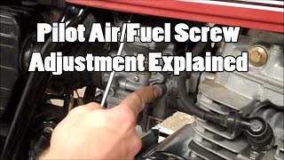 Pilot AirFuel Screw Adjustment Explained  Single Carb  Part 1 [upl. by Aggy741]