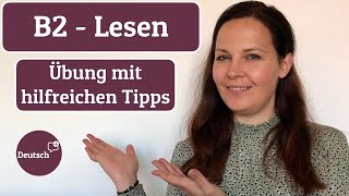 Leseverstehen trainieren effektive Übung Deutsch B2 Lesen [upl. by Issi]