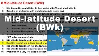 Koppen Scheme  Mid latitude Desert BWk  UPSC IAS Geography [upl. by Ahsan333]