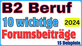 Forumsbeitrag schreiben TELC B2 Beruf  Redemittel  10 wichtige Forumsbeiträge 2024  15 Beispiele [upl. by Adlog]