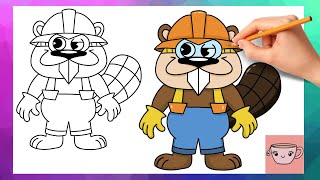 How To Draw Barney Beaverton from Cluckys Logic  Gametoons  Easy Drawing Tutorial [upl. by Odlanir784]