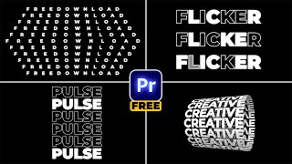 4 FREE EPIC text animation premiere pro  TimeSaving [upl. by Adnolaj]