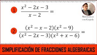 SIMPLIFICACIÓN DE FRACCIONES ALGEBRAICAS Método fácil Video 149 [upl. by Sigrid]