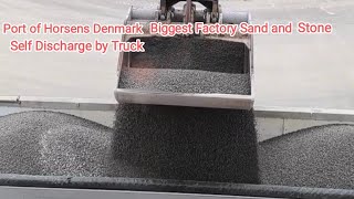 Port of Horsens Denmark Biggest Factory Sand and Stone Discharge by Shore Truck [upl. by Isabeau]