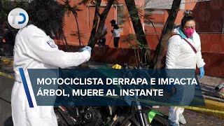 Motociclista muere tras impactarse con un árbol en Colinas del Sur en Álvaro Obregón [upl. by Darb]