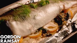 Seabass With Fennel Lemon amp Capers  Gordon Ramsay [upl. by Nylekoorb]