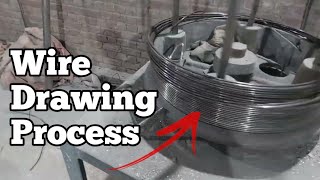 Wire Drawing Process  Converting Iron Rod to wire  making process of wire [upl. by Lehcir]