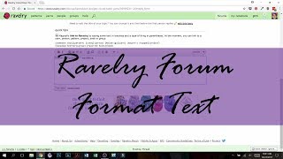 How to format the text in your post on the Ravelry forums [upl. by Ravid]