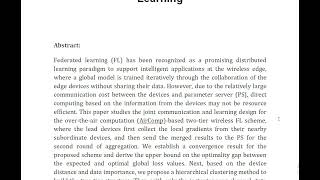 Dynamic Clustering and Power Control for Two Tier Wireless Federated Learning [upl. by Benn]