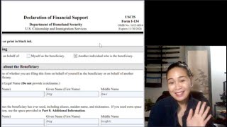 How to Fillout Form I134 Declaration of Financial Support USA K1 Visa Application [upl. by Grosmark]