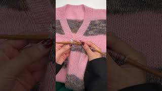 Part 8 Tutorial on cardigan front collar and open collar knitting sweater 9 ball sweater [upl. by Enelloc]