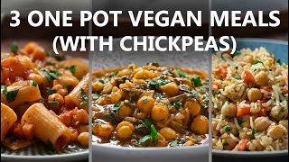 3 Easy ONE POT Vegan Meals With Chickpeas  Easy Vegan Recipes  Food Impromptu [upl. by Sidwell]