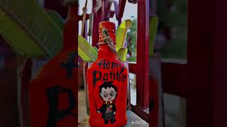 Painting Harry Potter On Bottle 🪄🪄🎩🎩💫 music harrypotter painting art [upl. by Hgielanna]