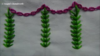 Cable Chain StitchWheatear StitchHand Embroidery Tutorials By Nagus Handwork [upl. by Naol]