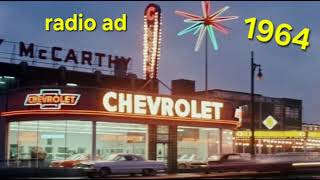 1964 McCARTHY CHEVROLET radio ad DINAH SHORE [upl. by Yrred235]