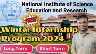 Free Winter Internship 2024 at NISER School of Biological Sciences – Apply Now [upl. by Reamy]