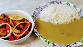 A delicious Sunday dinner green split peas with white rice and chickenHaitian style [upl. by Kelton]