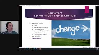 Solo 401k Restatement  How to Change from Schwab Solo 401k to Selfdirected Solo 401k [upl. by Mixam959]