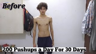 200 Pushups a Day For 30 Days  Natural Body Transformation Challenge Motivational  Skinny to Fit [upl. by Nath667]