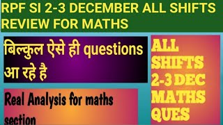 RPF SI EXAM 23 DEC All SHIFTS REVIEW FOR MATHS SECTION  MATHS IMP TOPIC [upl. by Seditsira859]