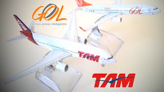 Mini Modelo Boeing 777 TAM e Boeing 737800 GOL Linhas Aéreas  Passenger Plane Model Aircraft [upl. by Burgwell109]