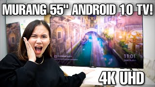 SKYWORTH 55SUC6500 UNBOXING FIRST ANDROID 10 TV [upl. by Nareht1]