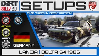 DiRT Rally 20 SETUPS  Lancia Delta S4 1986  Germany [upl. by Nelhsa342]