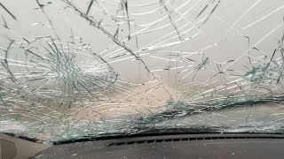 GORILLA HAIL DESTROYS STORM CHASING VEHICLE [upl. by Airec]