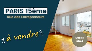 Appartement 2 pièces de 53m2 avec balcons ☀️  Rue des Entrepreneurs  Paris 15ème [upl. by Oinolopa]