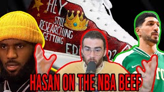 HasanAbi covering LeBron James and Enes Kanters big shoe beef [upl. by Sheryl595]