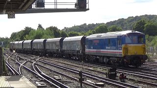 Class 73s top and tail 6No HYAs Seen reversing at Redhill Station 17 September 2024 [upl. by Suirradal]