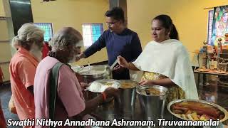 Anna Prasadham served daily in Ashramam  A sacred offering of food in Girivalam 🙏 Tiruvannamalai [upl. by Karlik435]