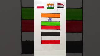 India Flag 🇮🇳 Yemen Flag 🇾🇪 Poland Flag 🇵🇱 Independence Day Drawing shorts drawing art trending [upl. by Oidale603]