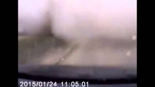 Drivers dashboard camera captures moment of Mariupol shelling [upl. by Norvin453]