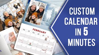 How to Make a Custom Calendar With Pictures 📅 Awesome Design In a Minute [upl. by Okihsoy]