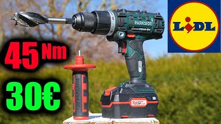 LIDL perceuse visseuse à percussion PARKSIDE PSBSA 20li C3 45 Nm 20V cordless impact drill [upl. by Drawyeh]