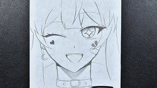 Easy anime sketch  how to draw cute anime girl for beginners [upl. by Feinleib]